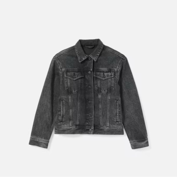EVERLANE The Women’s Denim Jean Jacket S Washed Black Gray Minimalist 90s Boho - Picture 6 of 16